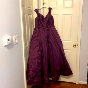 Deep purple corset back, sweetheart off the shoulder prom dress size 18